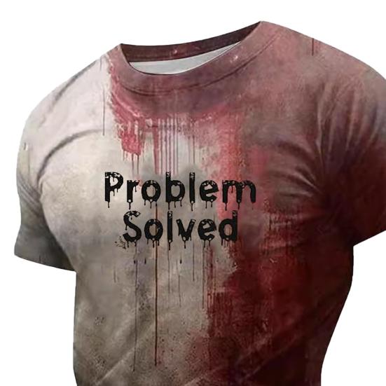 Мужская футболка на Хэллоуин, жуткая футболка с коротким рукавом и круглым вырезом, футболка с принтом пятен крови для наряда на Хэллоуин, вечеринка в стиле хоррор