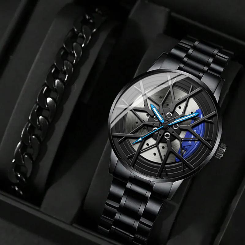 Fashion Men's Watches Luminous Wheel Watches Business Sports Casual Watches Quartz Steel Watches,Gifts for Men