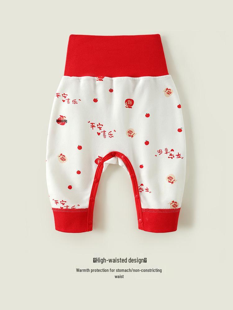 Детский хлопковый комплект нижнего белья без косточек на весну и осень: Базовый слой с высокой талией для мальчиков и девочек