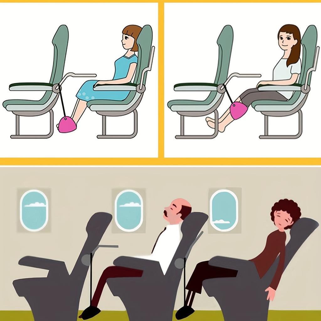 1pc Travel Accessories Portable Simple Travel Airplane Footrest Adjustable Travel Harness Lightweight Hammock Footrest