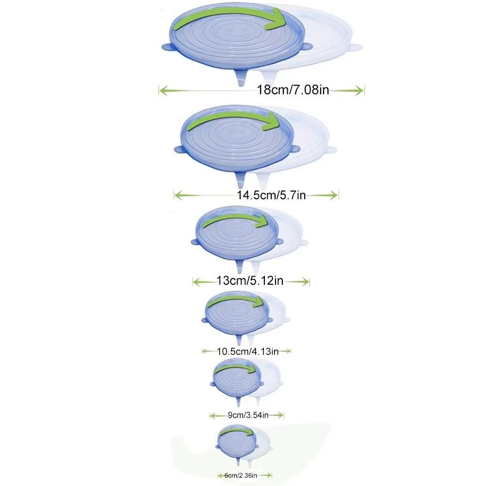 Silicone Six-Piece Set Fresh-Keeping Cover Stretch 6-Piece Set Bowl Cover Refrigerator Microwave Sealed Fresh-Keeping Film