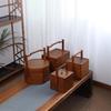 Ручная плетеная бамбуковая китайская ланч-бокс - Портативная уличная корзина для чайного набора, Однослойная
