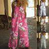 Women's Overalls Casual Loose Sleeveless Adjustable Straps Bib Wide Leg Jumpsuit With Pockets