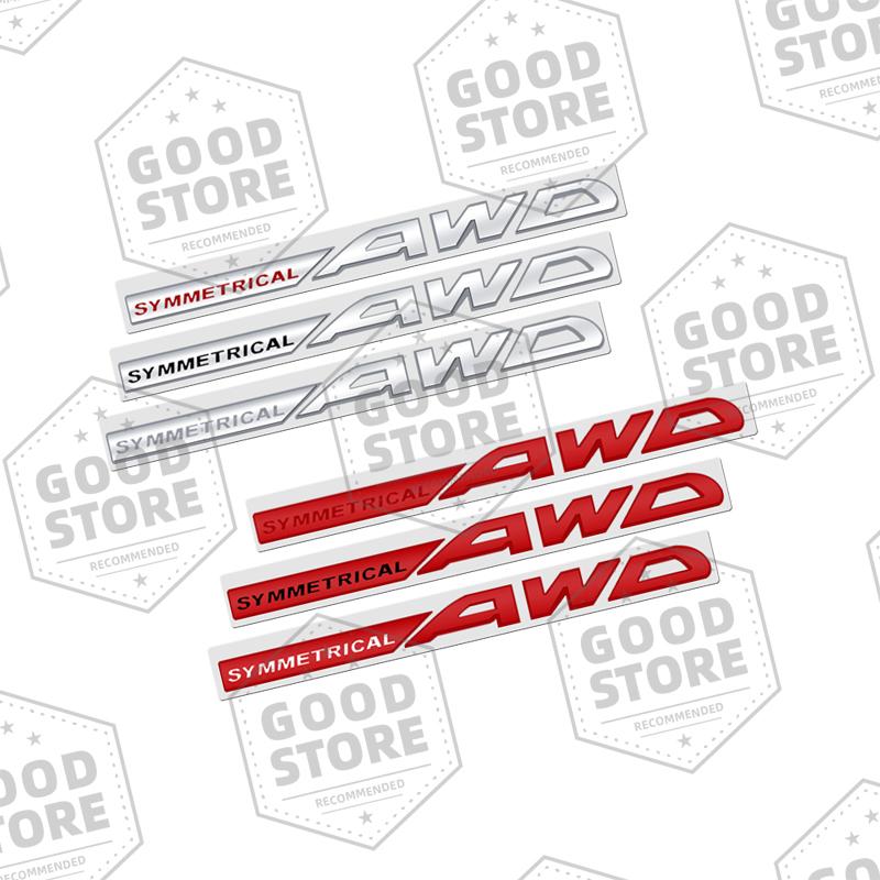Metal Car Body SYMMETRICAL AWD Badge 3D Emblem Rear Trunk Sticker For Subaru Outback WRX BRZ Forester Impreza XV Legacy Decal vys3