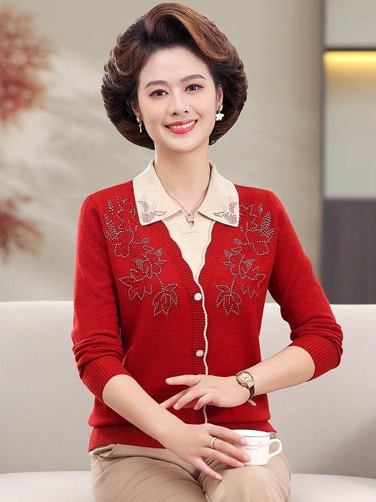 Новый вязаный свитер, два свитера для весенних и осенних каникул, зимний укороченный топ для женщин среднего и пожилого возраста