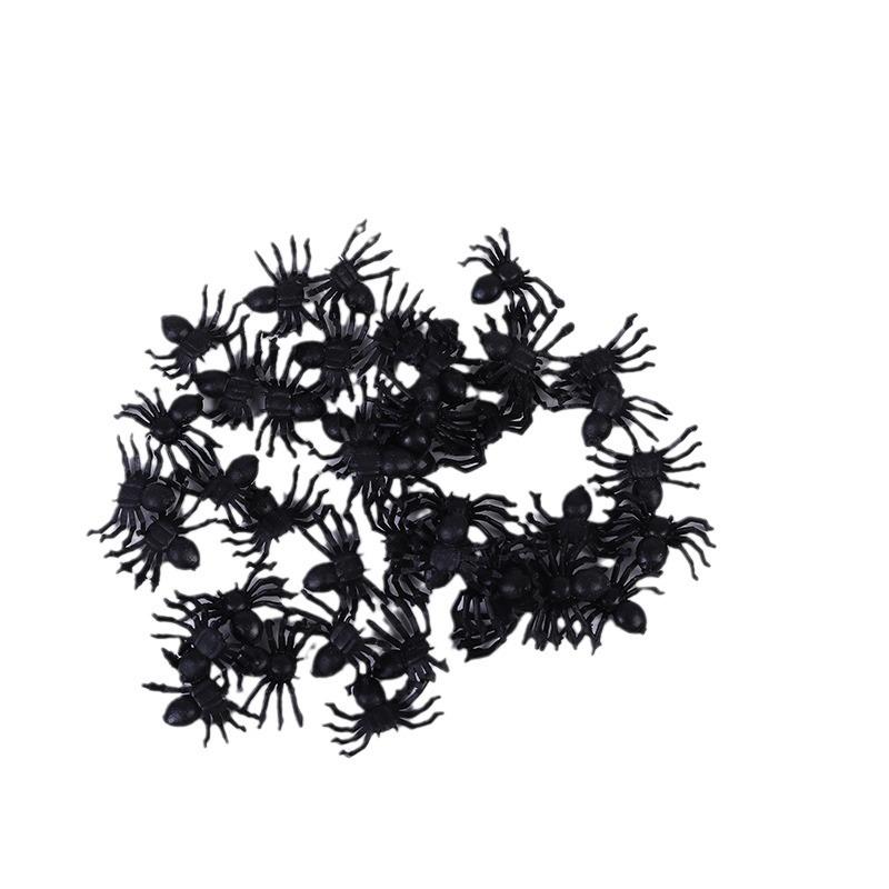 Горячая Распродажа 50 шт. Хэллоуин Пауки Украшения Маленькие Черные Пластиковые Пауки Дом с Привидениями Паук Украшения Моделирование Хитрая Игрушка