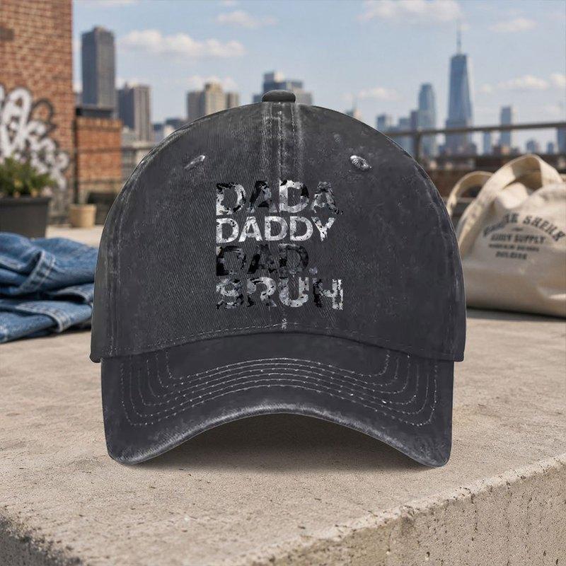 DADA Letter Print Retro Washed Baseball Cap Unisex Duckbill Hat Casual Street Style Daily Accessory