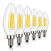 C35 Chandelier Bulbs, 40W Equivalent, E12 Base, LED Engine Bulb, Candle Shape, 4W Filament, E12 40W, Warm White, 2700k, 400lm, C35 Clear, Dimmable