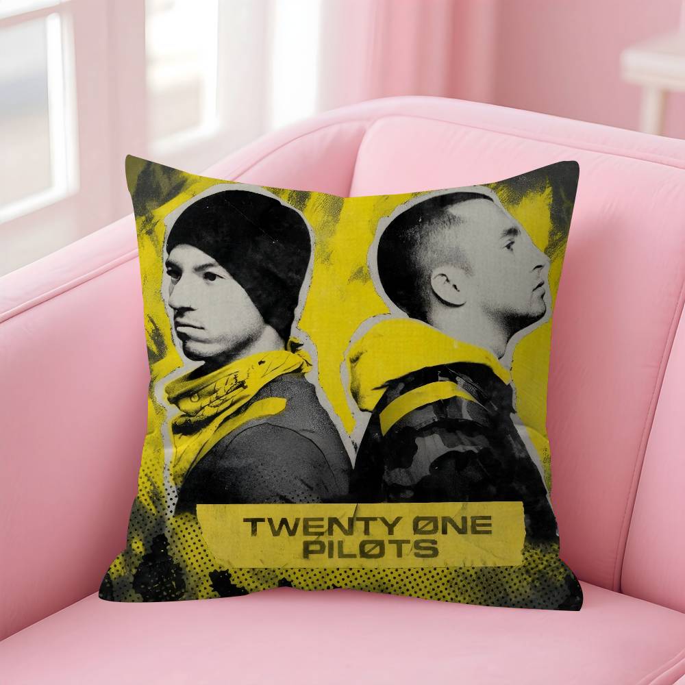 Popular TTwenty One Pilot Band Pillowcase toon Gift Cushion Cover Bedroom Home Sofa Chair Seat Decor pillow case