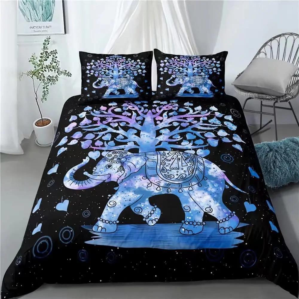 3 Pcs Soft Luxury Youth 100% Polyester Shell 3-Piece Modern Flower Skull Duvet Cover Set Queen Size Red No Comforter