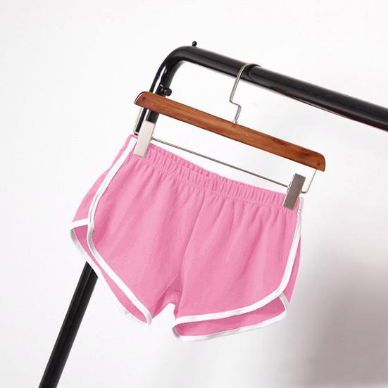 Женские спортивные шорты с эластичной талией, мини-шорты для йоги, однотонные суперкороткие брюки, легкие пляжные брюки, спортивные шорты