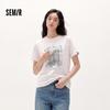 Женская летняя футболка Semir с графическим принтом, спущенным плечом, свободного кроя