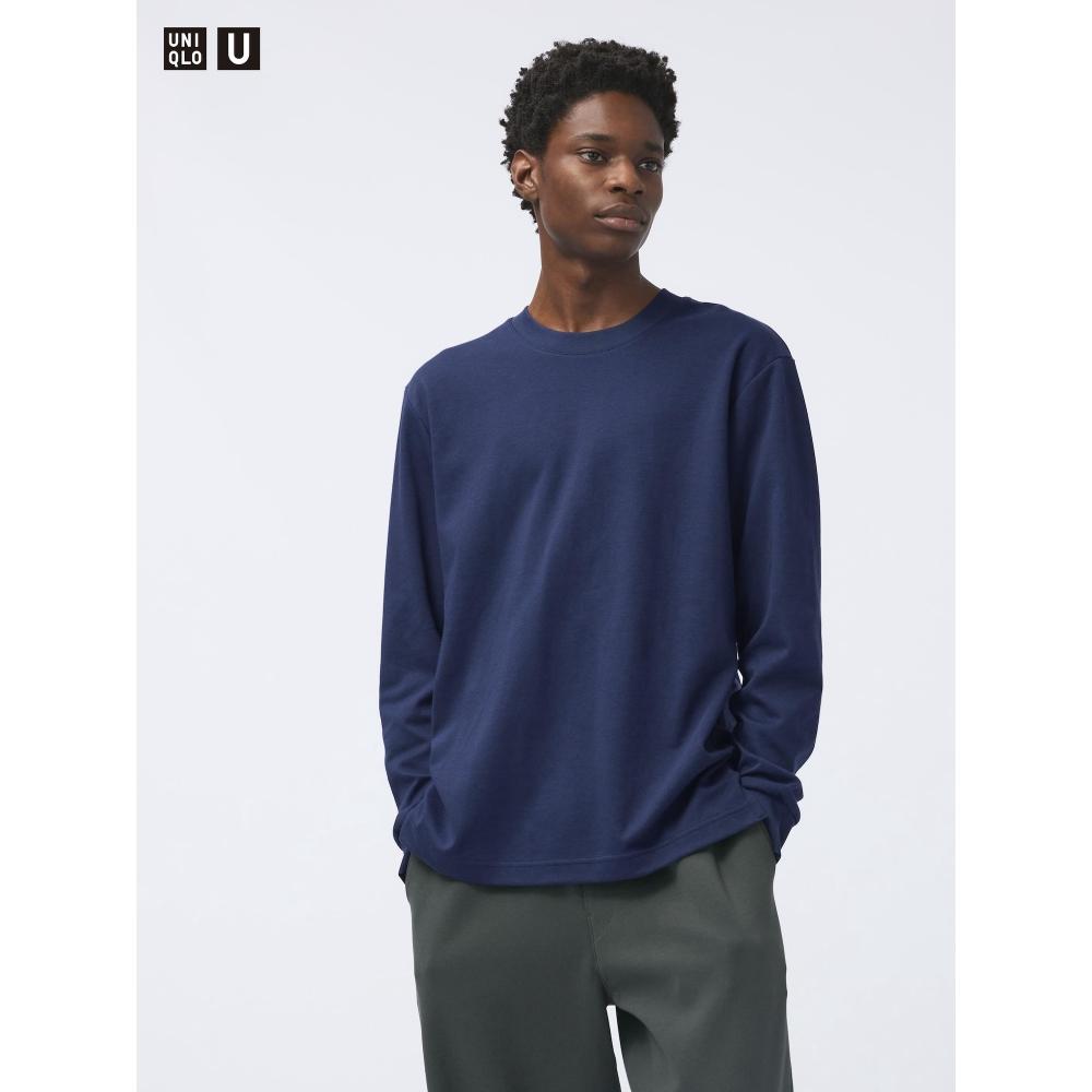 Uniqlo Футболка Airism Cotton Crewneck с длинным рукавом