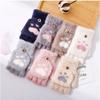 Cat Claw Gloves Winter Warm Plush Thickened Student Half Finger Flip Gloves Warm Plush Fingerless Gloves Ladies Lovely Gloves