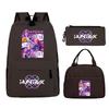 Animation Cartoon Peripheral Three-Piece Schoolbag Campus Primary And Secondary School Students Leisure Backpack Pencil Bag Lunch Bag
