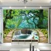 Beautiful Green Trees 3d Mural Forest Flowing Scenery 3d Photo Wall Paper Living Room Bedroom Home Decor Wallpaper