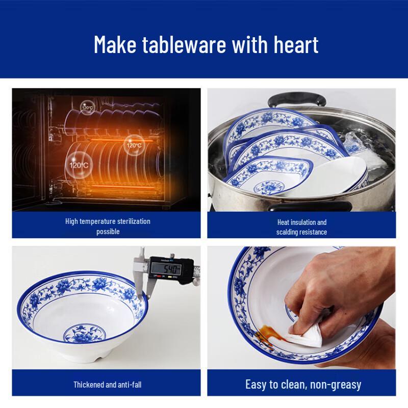 Ru Han 9-inch Khaki Melamine Soup Noodle Bowls (10-pack)