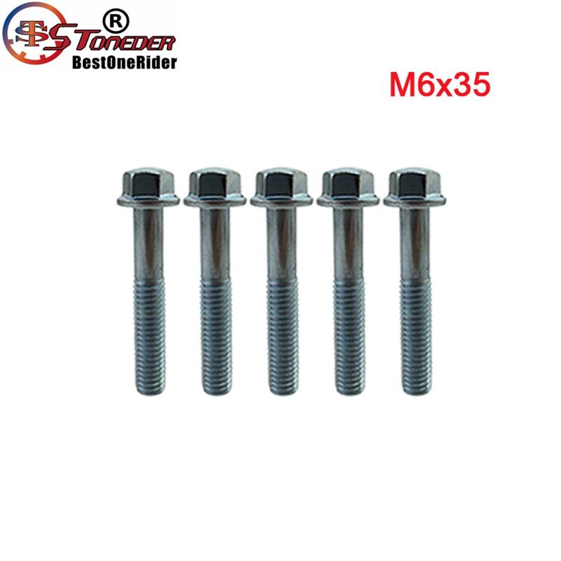 STONEDER Motor Flanged Hex Bolt M6 x 28mm 35mm 50mm 80mm 110mm For Pit Dirt Bike ATV Quad Engine