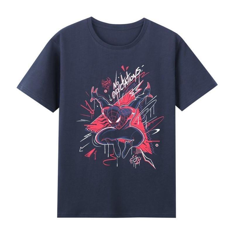Genuine  High-quality Spider-Man Parallel Universe Printed Men's And Women's T-shirts Short-sleeved TopsJacket