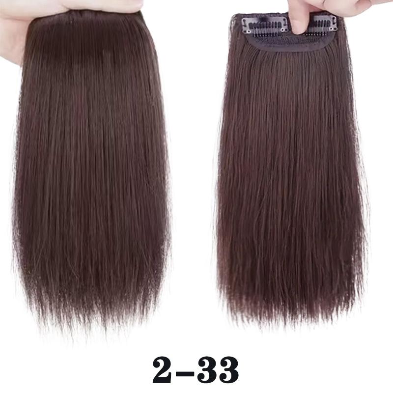 MISS WIG Синтетические короткие прямые волосы гладкие и пушистые 2 клипсы для накладных волос невидимые накладки для накладных волос для женщин повседневные аксессуары