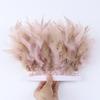 1Meter Mixed Color Turkey Feather Trim Fringe 10-15cm Dyed Feathers Ribbon for Costume Party Dress Decoration Accessory Crafts
