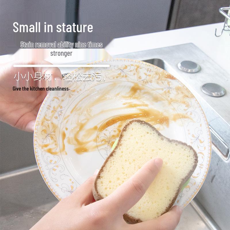 Милая мультяшная губка для мытья посуды в виде сэндвича - Японская салфетка для чистки кухни