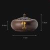 Ebony Round Incense Burner Home Hollow Incense Holder with Lid Tea Ceremony Ornaments 7