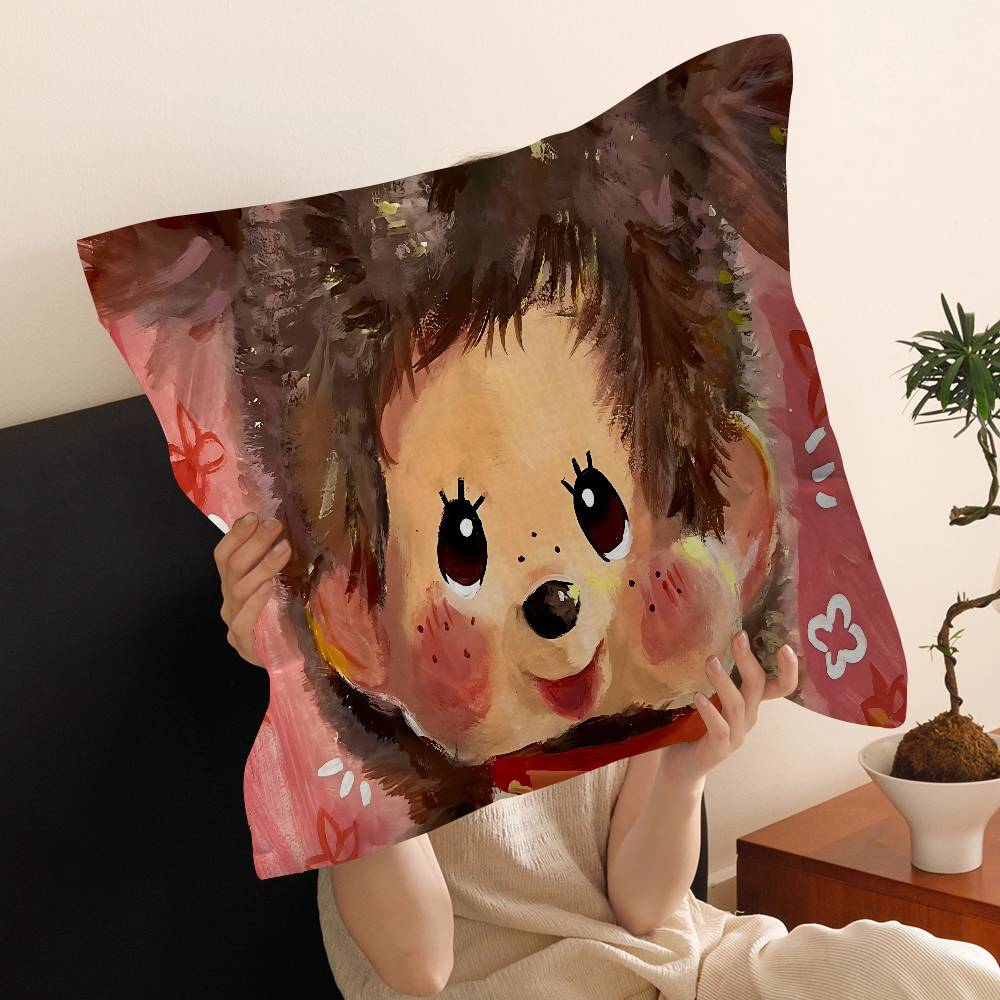 Anime M-Monchhichi Personalized Pillow Cover Kids Bedroom Wild Party Decor Pillowcase Kid Birthday Shower Gift