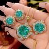 Ювелирные изделия Медное основание Позолоченное Имитация Пара Зеленый Ретро Матовый Легкая Роскошь Костюм Женский 16-14M