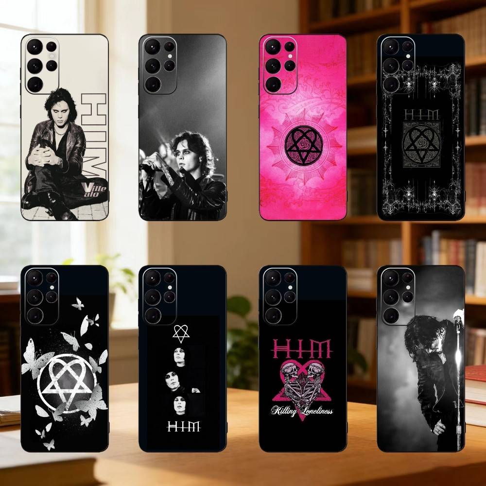 Чехол для телефона ROCK Band H-HIM Для Samsung S25,S24,S21,S22,S23,S30,Ultra,S20,Plus,Fe,Lite Черный корпус