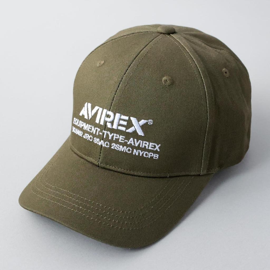 AVIREX NUMBERING 6-Panel Cap Baseball Cap Hat Men's Cotton Low Cap green F