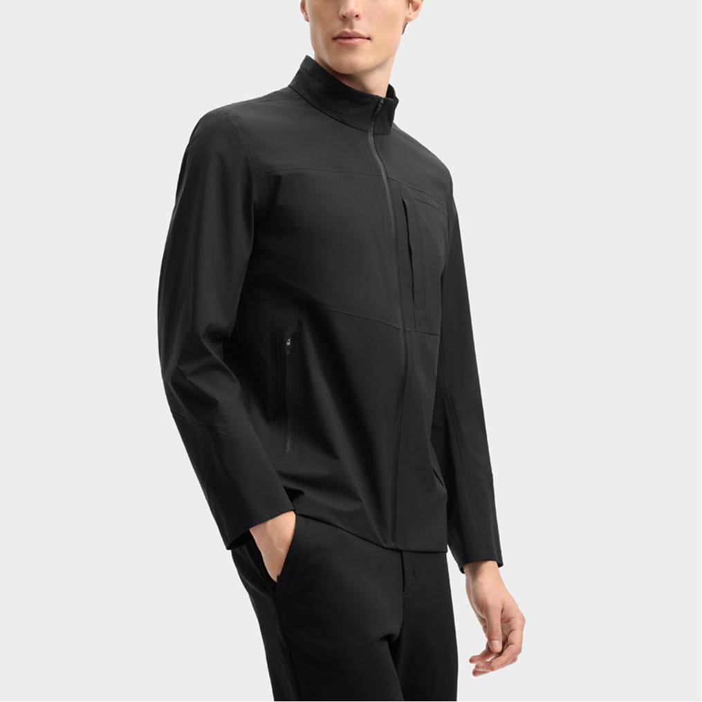 Fila Синяя серия Повседневная Простая Универсальная Куртка с воротником-стойкой и длинными рукавами Мужская куртка Черная F11M522705F-BK