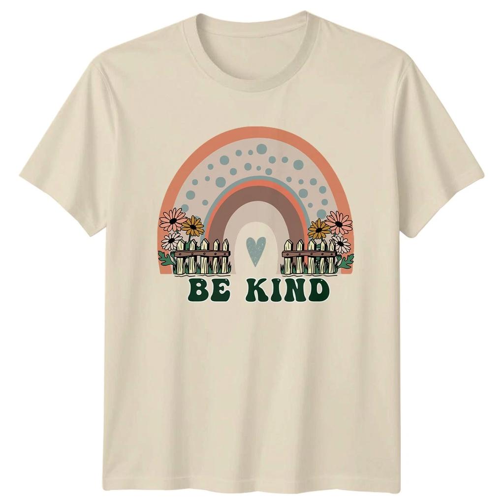 Be Kind Womens T-Shirt Retro Daisy Positivity Birthday Gift For Her