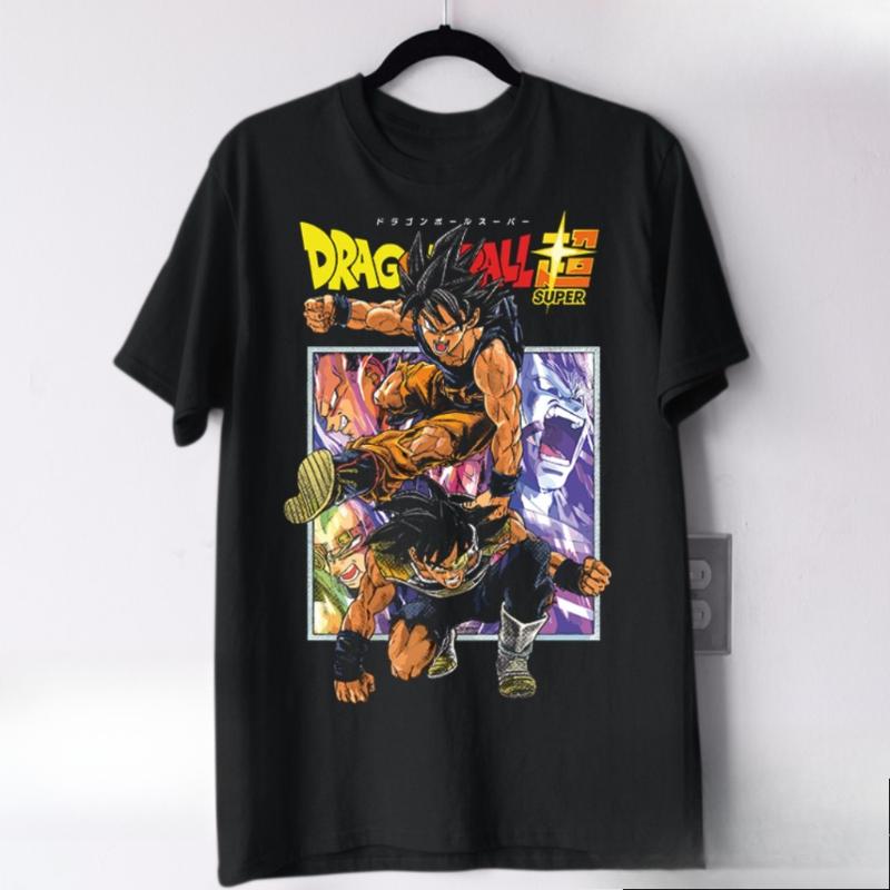 Japanese Animation Dragon Ball Men's Cotton T-shirt Summer New Retro Fashion Men's and Women's Streetwear