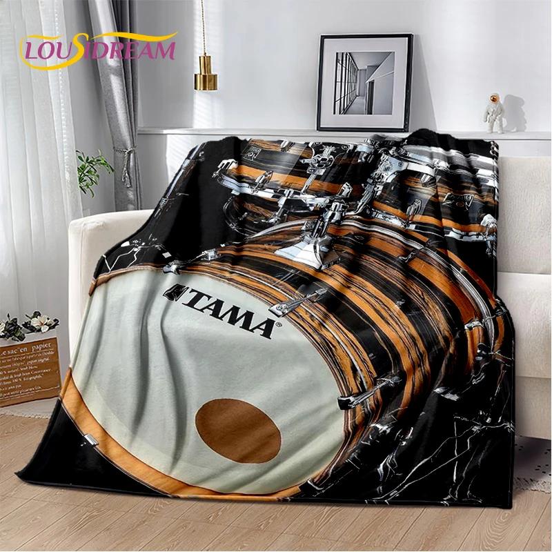 3D Music Instruments TAMA Drum Kit Drum Set Blanket,Soft Throw Blanket for Home Bedroom Bed Sofa Picnic Travel Office Cover Gift