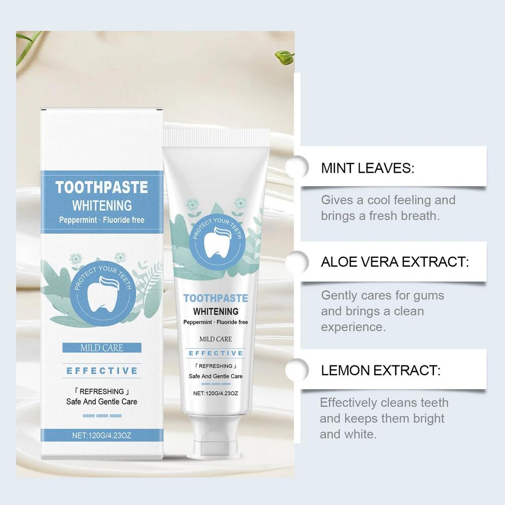 Mint Toothpaste For Gentle Teeth Stain & Yellowing Care - Brighten Shine, Daily Oral Hygiene With Long-Lasting Freshness