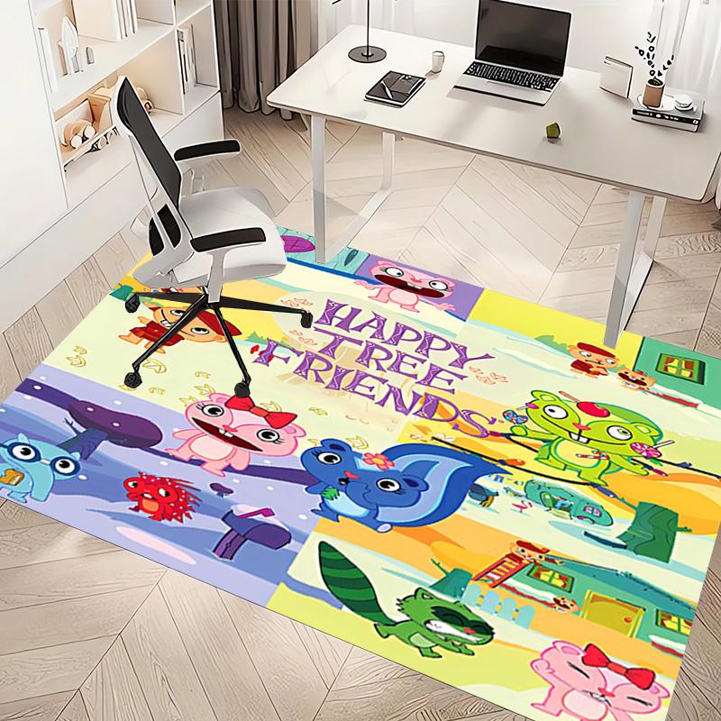 1pc Happy Tree Friends Print Area Rug - Soft, Washable Non-Slip Indoor Mat, Living Room, Home Office Decorative Rug,Office Decorative