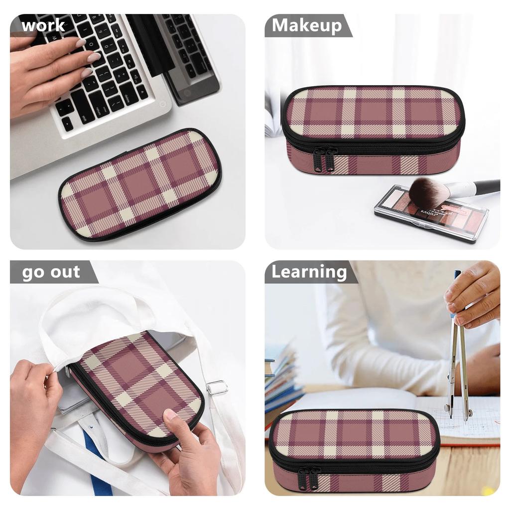 Pen Case Portable Durable 300D Polyester Smooth Zipper with Main Storage Mesh Pocket and Organized Pen Holders for Students