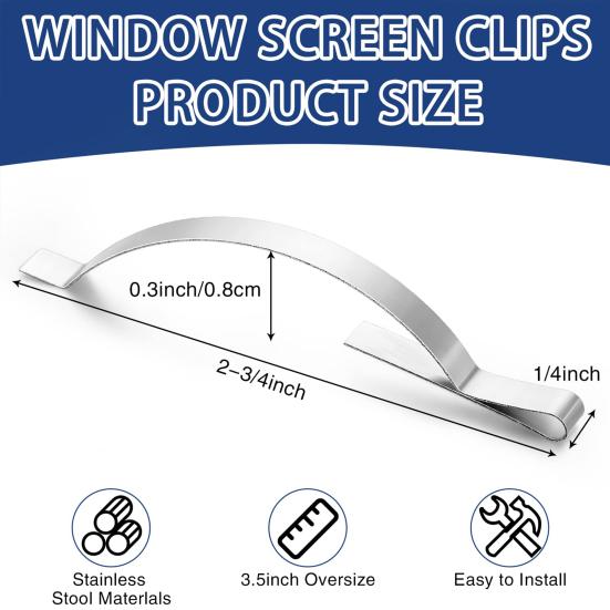30 шт. оконный пружинный зажим из нержавеющей стали, простой в установке, устойчивый к ржавчине, прочный стабилизатор экрана, товары для дома