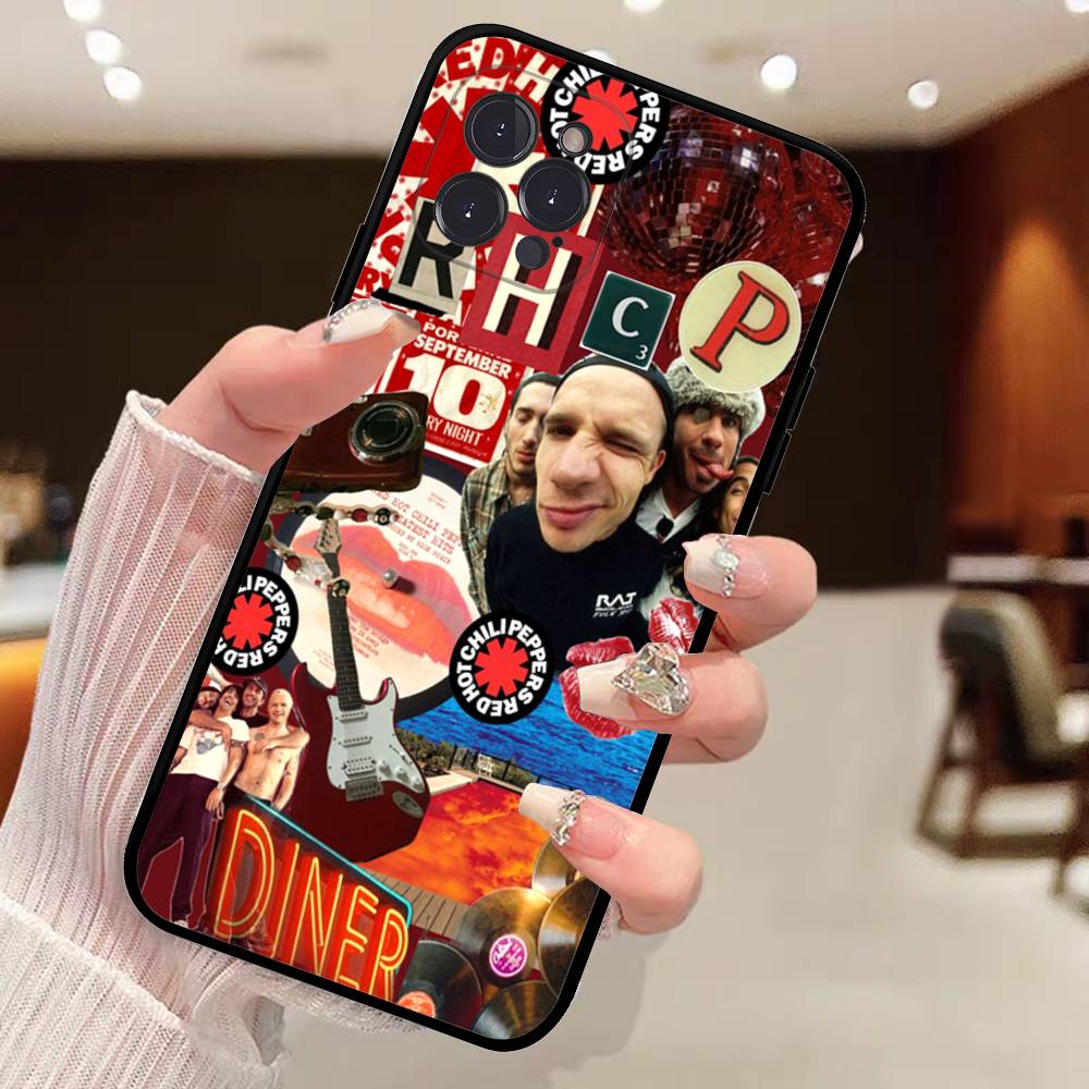 Red Hot Chili P-Peppers Band For Iphone 17 16 15 11 13 14 Pro Max Plus 12 mini Black Shell Cover Phone Case