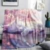 White Fox pattern Flannel Blanket, High quality Comfortable for All Seasons, Home Decor, Warmth and Comfort, Perfect for Gifts.