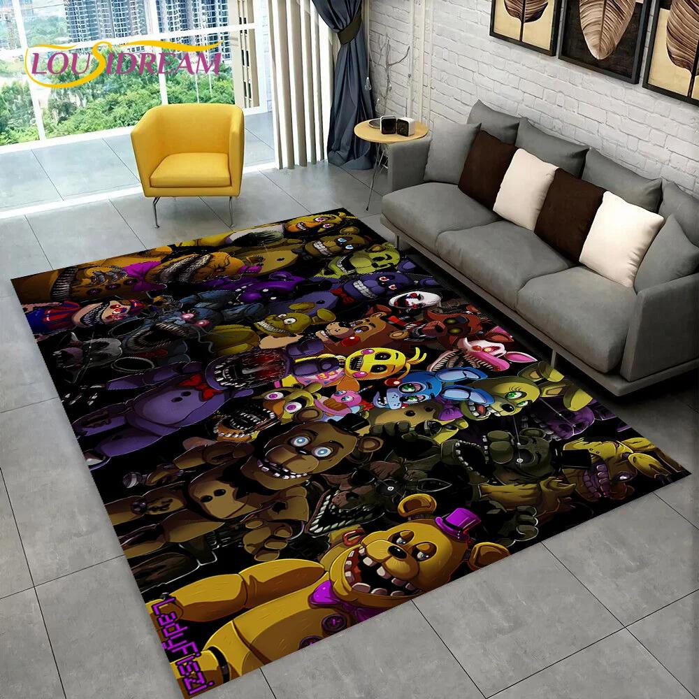 Ковер с изображением Фредди из хоррор-игры FNAF, коврик для дома, гостиной, спальни, дивана, прихожей, декора, коврик для детской игровой зоны, нескользящий коврик для пола