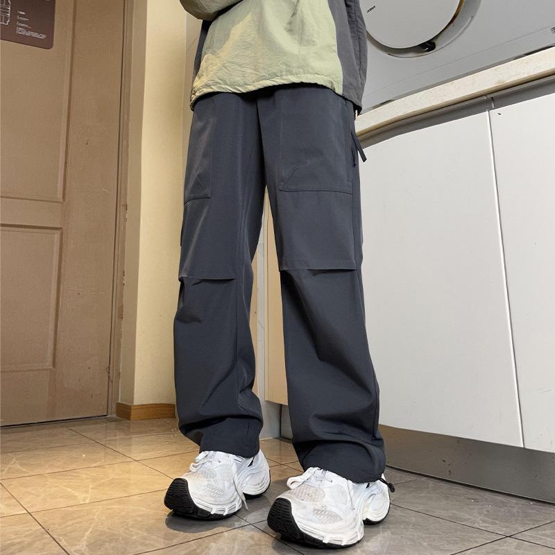 Весенне-осенние новые горные уличные брюки-карго с широкими штанинами, свободные комбинезоны, универсальные повседневные прямые брюки