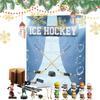 Hockey Advent Calendar 2024 with 24 Little Doors Team Miniature Figures Keepsake Advent Calendar Home Classroom Office Decor