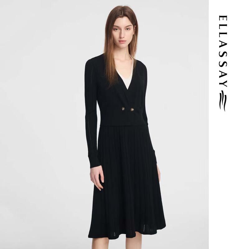 ELLASSAY Elegant Faux Two-Piece A-Line Dress