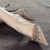 2024 новые туфли телесного цвета на высоком каблуке со стразами, сексуальные туфли королевской сестры, темпераментные туфли для женщин, банкет