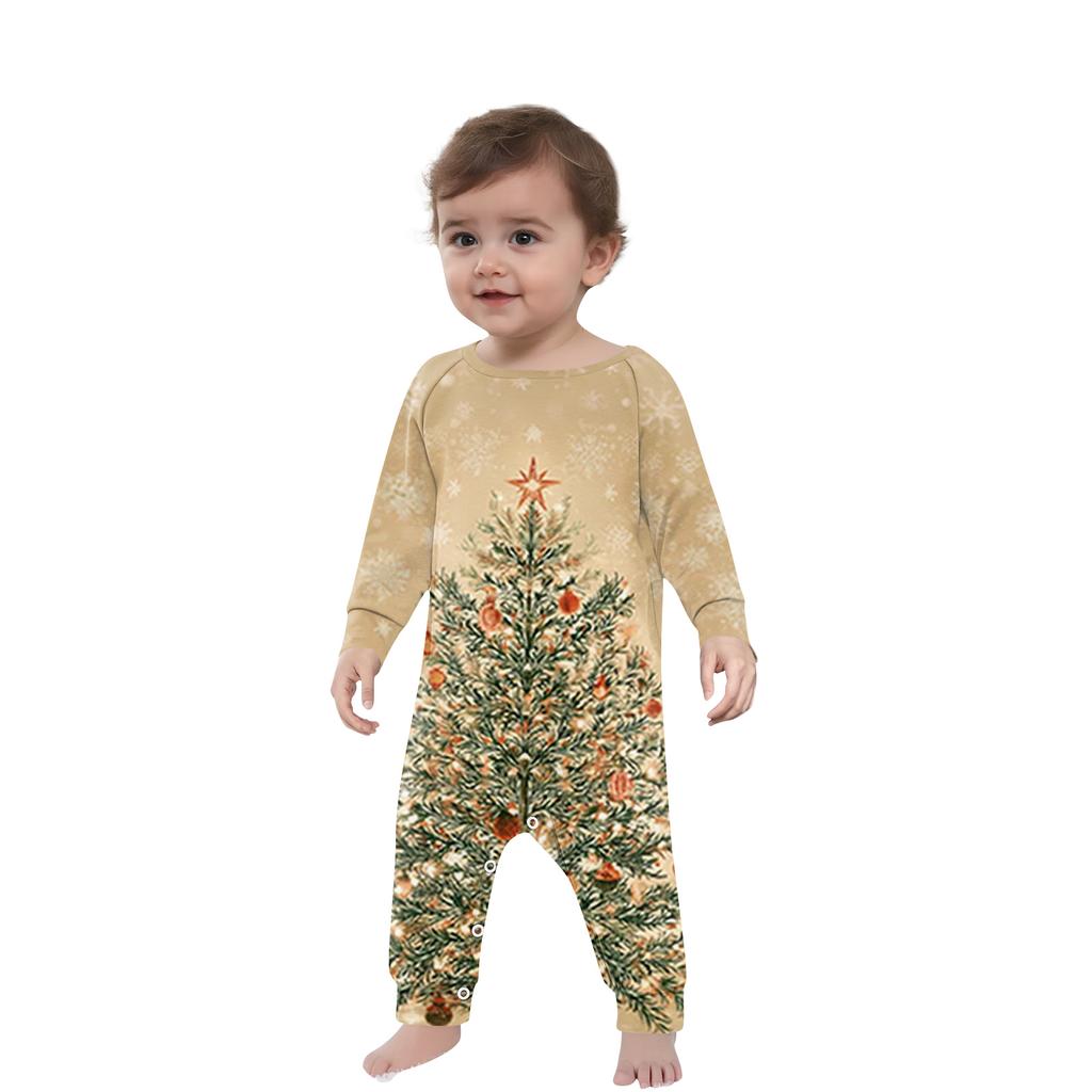 Christmas Print Family Outfit Long Sleeve Top + Pants Set Family Outfit