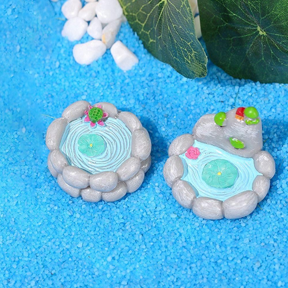 Cartoon Simulation Lotus Pond Cute Pond Ornaments Vivid Lotus Pond Miniatures  Home Decor