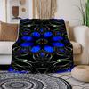 "Blue Mandala Abstract Art Print - Wall Decor Poster"Blanket Flannel Throw Blanket for Sofa, Bed, Travel, Camping, Office, Couch, Chair, And