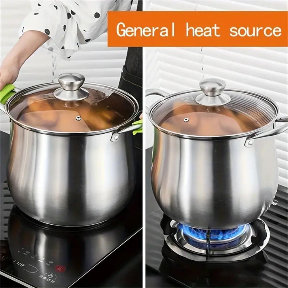 Кастрюля с противоожоговой ручкой, большая емкость для приготовления пищи, бытовая кастрюля для супа, отели